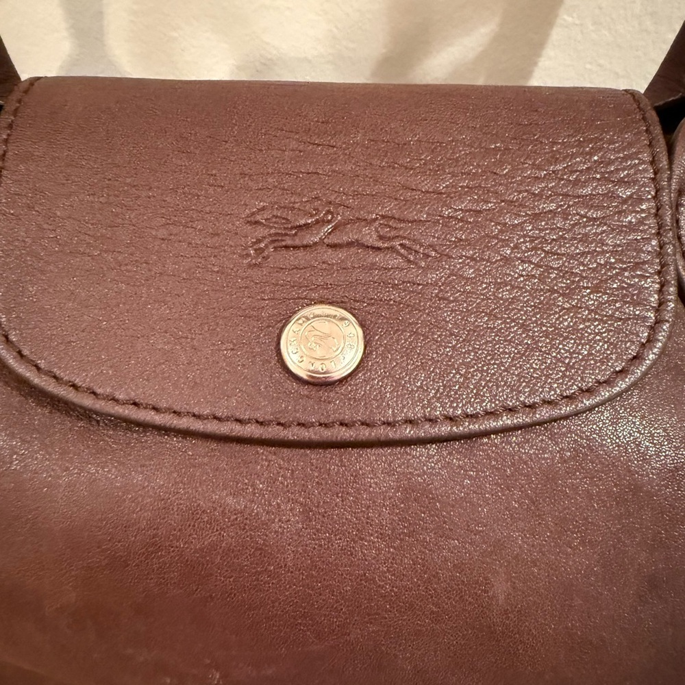 Longchamp Brown Leather Tote Bag Classic Design - Picture 6 of 11